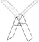 Brabantia HangOn Drying Rack, 25m, Matt Black, Foldable Clothes Airer with Adjustable Wings, 8 Hanger Hooks, Transport Lock &amp; Child Lock