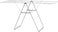 Brabantia HangOn Drying Rack, 25m, Metallic Grey, Foldable Clothes Airer with Adjustable Wings, 8 Hanger Hooks, Transport Lock &amp; Child Lock