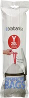 Brabantia Bin Liners Size Y, 20 Litre, White, 20 Bags