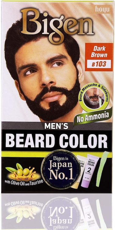 Bigen Men&rsquo;s Beard Colour B103 Dark Brown, No Ammonia Formula with Aloe Extract &amp; Olive Oil
