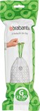 Brabantia PerfectFit Bin Liners Size G (23&ndash;30 Litre) &ndash; 60 Bags &ndash;
 Strong Trash Bags with Tie Tape, White