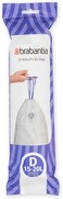 Brabantia PerfectFit Bin Liners Size D (15&ndash;20 Litre) &ndash; 20 Bags 
&ndash; Strong Trash Bags with Tie Tape, White