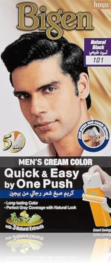 Bigen Men&rsquo;s Cream Color Quick &amp; Easy One Push Hair Dye 101 Natural Black