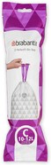 Brabantia PerfectFit Bin Liners Size C (10&ndash;12 Litre) &ndash; 60 Bags &ndash;
 Strong Trash Bags with Tie Tape, White