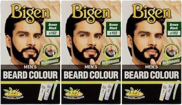 Bigen Men&rsquo;s Beard Colour B102 Brown Black, Pack of 3