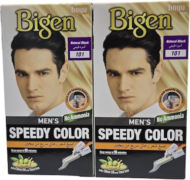 Bigen Men&rsquo;s Speedy Color 101 Natural Black, 80g, 2 Pack Combo