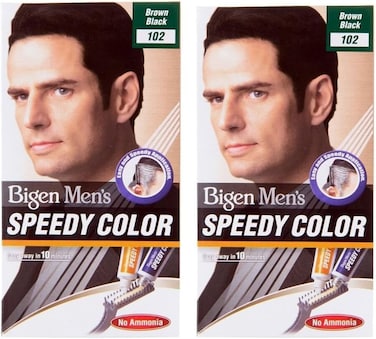 Bigen Men&rsquo;s Speedy Color 102 Brown Black, 40g + 40g, 2Pc Combo Offer Pack

