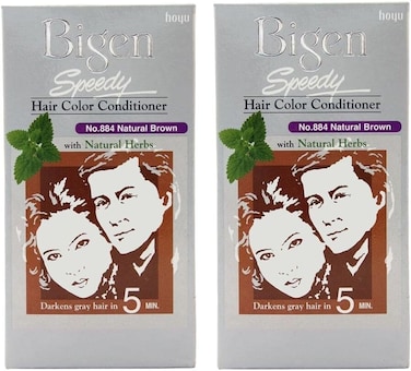Bigen Speedy Hair Color 884 Natural Brown, 40g + 40g, 2 Pc Combo Pack Offer