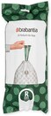 Brabantia PerfectFit Bin Liners Size R (36 Litre) &ndash; 40 Bags, 
Thick Plastic Trash Bags with Tie Tape Drawstring Handles, White