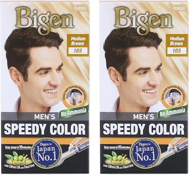 Bigen Men&rsquo;s Speedy Hair Color 105 Medium Brown, Pack of 2