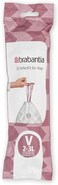 Brabantia PerfectFit Trash Bags Size V (3 Litre) &ndash; 40 Bags, Thick Plastic Bin Liners with Drawstring Handles, White