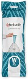 Brabantia PerfectFit Bin Liners Size W (5 Litre) &ndash; 40 Bags, Thick Plastic Trash Bags with Tie Tape Drawstring Handles, White