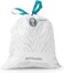 Brabantia PerfectFit Bin Liners Size W (5 Litre) – 60 Bags (3 x 20 Rolls), Thick Plastic Trash Bags with Tie Tape Handles, White