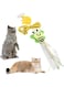 PETSARY Hanging Door Cat Fuzzy Bee Cat Toy - Interactive Doorway Indoor Teaser Toy - Bouncing Chew String Feather Toy - Retractable Elastic Rope Cat Wand Toy - Kitten Play Chase Jump Exercise (Bee)