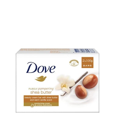 Dove Purely Pampering Shea Butter With Warm Vanilla Scent By Dove for Unisex - 2 X 3.5 Oz Bar Soap, 2count