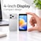 Modio MB17 Mini Smartphone, 4-Inch Display, Android 15, Face Unlock, Dual SIM, 4GB RAM, 64GB Storage, 8MP Rear &amp; 5MP Front Camera, 2000mAh Battery, Compact Design (Silver