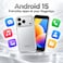 Modio MB17 Mini Smartphone, 4-Inch Display, Android 15, Face Unlock, Dual SIM, 4GB RAM, 64GB Storage, 8MP Rear &amp; 5MP Front Camera, 2000mAh Battery, Compact Design (Silver