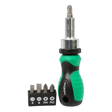 Terminator Screw Driver Set 5 in 1, 1 Pc Ratchet Screwdriver &amp; 5 Pcs Bits