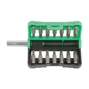Terminator Screw Driver Set 15 Pcs, 1 Pc Magnetic Holder, 14 Pcs Bits (+ &amp;-)