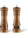 Wooden Salt and Pepper Grinder Set, Refillable Salt and Pepper Mills Adjust for Customized Coarseness, Manual Salt and Pepper Mills, Wooden Shakers with Adjustable Ceramic Core (6.5 inch, 2 Pack)
