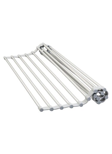 Metro Rustproof Over-The-Sink Dish Drainer Rack Silver/Grey