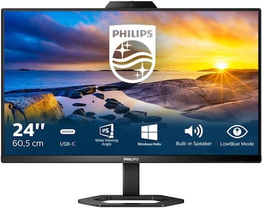 Philips 5000 Series Monitor, 24" IPS Display, FHD Resolution, 75Hz Refresh Rate, 1ms (MPRT) Response Time, AMD FreeSync Technology, 16.7m Color Display, Black   24E1N5300HE/89