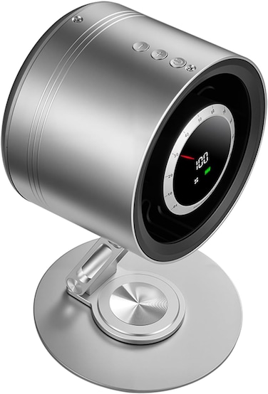 JEEYING Desktop Fan, Aluminum Alloy, Silent, 10 Levels of Air Flow Adjustment, USB Fan, Type-C 4,000 mAh, 360 Degree Angle Adjustment, Cool Wind and Comfort, Supports Drops from a Height of 4.7 ft