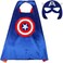 Superhero Costume Capes and Masks for Kids Boys Girls 3-10 Years - Cosplay Kids Costumes Double Side Capes Best Superhero Toys and Gifts 70cm*70cm