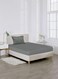 Linen Single Strped Fitted Elastic Bedsheet with 1 Pilow Case 90 x 190 Cm Grey
