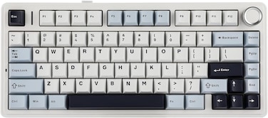 EPOMAKER x AULA F75 Gasket Mechanical Keyboard 75% Wireless Hot Swappable Gaming Keyboard with Five-Layer Padding&amp;Knob Bluetooth 2.4GHz USB-C RGB (Light Blue LEOBOG Reaper Switch)