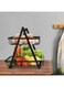 VIO 2-Tier Countertop Metal Fruit Basket, Fruit Bowl, Bread Basket, Vegetable Holder for Kitchen Storage Stand (Black)