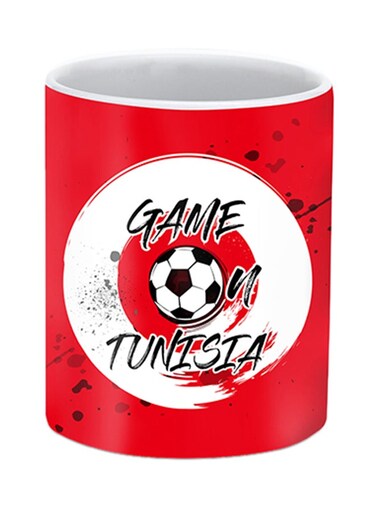 Tunisia Printed Ceramic Mug Red/White/Black