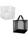 Munyee Hua Mesh Waterproof handheld Collapsible Large laundry hamper Bag, Clothes sorting and storage Foldable and Handle Basket-Good helper for sorting, tidy space (2, Black and White Single Layer）