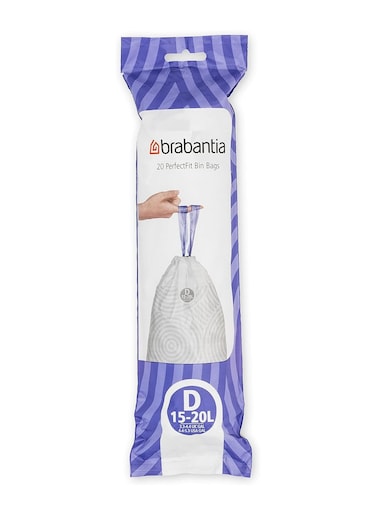 Brabantia Bin Liners, Bin Bags 15-20 L - Size D, 20 Bags