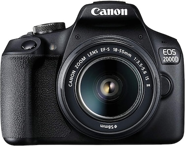 Canon EOS 2000D + EF-S 18-55mm f/3.5-5.6 IS II SLR Camera Kit 24.1 MP CMOS 6000 x 4000 Pixels Black &ndash; Digital Camera (24.1 MP, 6000 x 4000 Pixels, CMOS, Full HD, 475 g. Black)