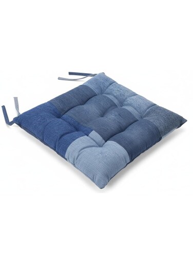Casual Denim-Inspired Square Decorative Cushion &acirc;&euro;&ldquo; Blue Jean Fabric Upholstery, 45&Atilde;&mdash;45&Atilde;&mdash;7 cm