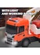 The Toys Home Licensed Scania Official Rescue Tow Truck 1:64 Scale &ndash; Friction Powered Push &amp; Go Recovery Truck with 360&deg; Rotatable Crane Retractable Lifting Platform 10 Inch Kids Truck Toy Age 3+