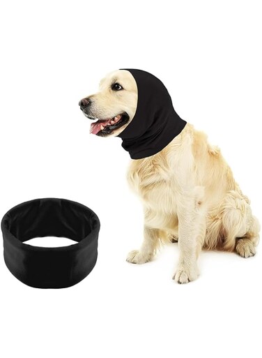 DELIFUR Windproof Dog Earmuff Hat - Regular Flannelette Dog Earmuffs Reduce the Impact of Noise and Wind on Your Dog Comfortable for Small Dogs Medium Dog and Large Dog (Black, Small)