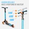 Berg Nexo Foldable Scooter with LED Leo Deck Blue For Kids Ages 2 To 12 Lightweight Adjustable 3-Wheel Kick Scooter with Foldable Frame and Light-Up Wheels For Indoor and Outdoor Play