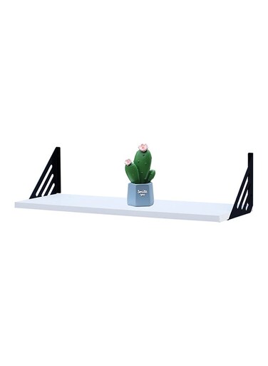 Wall Shelf White 60cm With 2 Brackets Size : 60x20x1.5CM