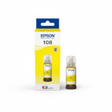 Epson 108 EcoTank Yellow Ink Bottle 70 ml &ndash; High Yield ~3,600 Pages &ndash; For L18050, L8050 Printer