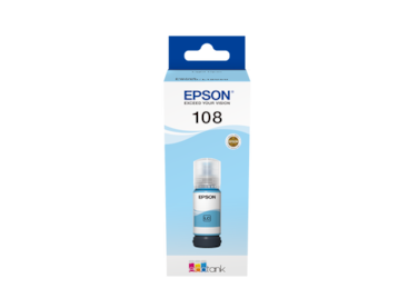 Epson 108 EcoTank Light Cyan (LC) Ink Bottle 70 ml &ndash; High Yield ~3,600 Pages &ndash; For L18050, L8050 Printer