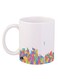 Video Game Tetris Design Mug White Yellow Pink 11ounce