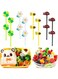 Pcs Cute Food Picks for Kids Bento Box, Reusable Animal Fruit Forks, Bee Daisy Clover Ladybug Lunch Box Accessories for Toddlers, Fun Bento Decoration Tools
