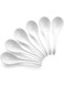 DOWAN Bone China Asian Soup Spoons Set with Hook, Dessert Spoons, 6.75 Inches, Set of 6