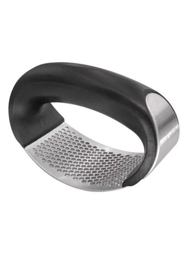 Stainless Steel Hand Garlic Crusher With Curved Handle