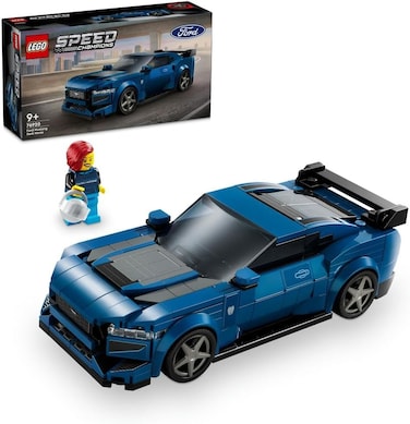 LEGO Speed Champions Ford Mustang Dark Horse Sports Car Toy Vehicle for 9 Plus Year Old Boys &amp; Girls, Buildable Model Set with Driver Minifigure, Kids' Bedrom Ramadan Decoration, Gift Idea 76920