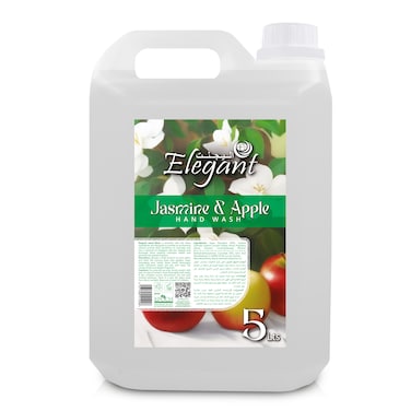Elegant Hand Wash Liquid Refill - 5 Liter - Jasmine &amp; Apple - Effective Germ Protection &ndash; Liquid Hand Wash provides Gentle And Effective Care &ndash; Fragrant And Soft