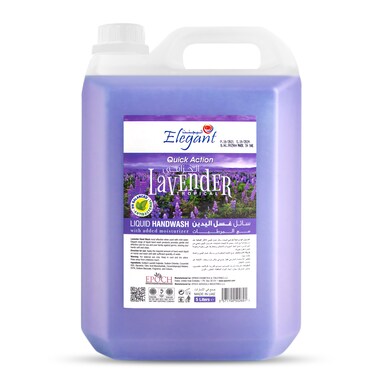 Elegant Hand Wash Liquid Refill - 5 Liter - Lavender - Effective Germ Protection &ndash; Liquid Hand Wash provides Gentle And Effective Care &ndash; Fragrant And Soft