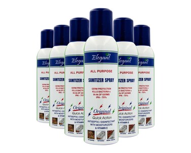 Elegant Hand Sanitizer Spray &ndash; 200ml &ndash; Pack of 6 &ndash; 70% IPA &ndash; Advanced Germ Protection &ndash; Moisturizers &amp; Vitamin E